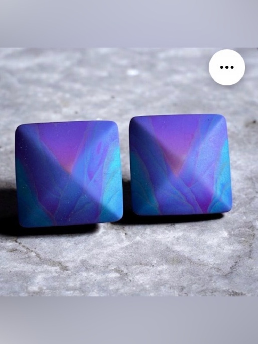 Square Titanium Iridescent Rainbow Post Earrings.